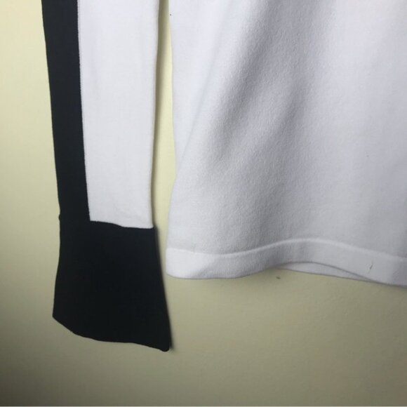 Louis Vuitton NEW Sweater Top Flare Sleeve Cuffs Uniform White Black Knit Crew S - Picture 9 of 16